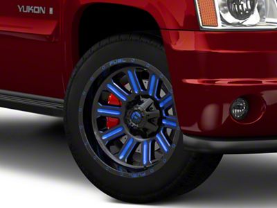 Fuel Wheels Hardline Gloss Black with Blue Tinted Clear 6-Lug Wheel; 20x9; 2mm Offset (07-14 Yukon)