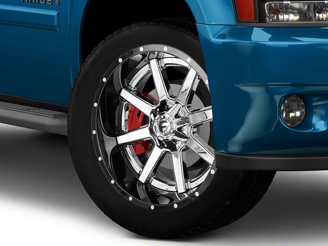 Fuel Wheels Maverick Chrome with Gloss Black Lip 6-Lug Wheel; 22x14; -70mm Offset (07-14 Yukon)