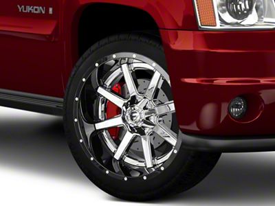 Fuel Wheels Maverick Chrome with Gloss Black Lip 6-Lug Wheel; 22x14; -70mm Offset (07-14 Yukon)