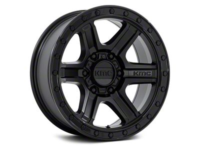 Fuel Wheels Outrun Matte Black with Gloss Black Lip 6-Lug Wheel; 17x8.5; 18mm Offset (07-14 Yukon)