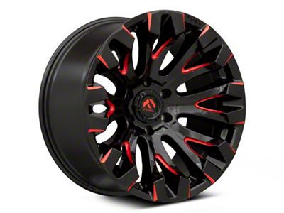 Fuel Wheels Quake Gloss Black Milled with Red Accents 6-Lug Wheel; 20x10; -18mm Offset (07-14 Yukon)