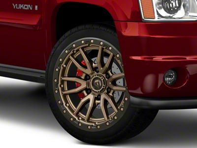 Fuel Wheels Rebel Matte Bronze with Black Bead Ring 6-Lug Wheel; 22x9; 20mm Offset (07-14 Yukon)