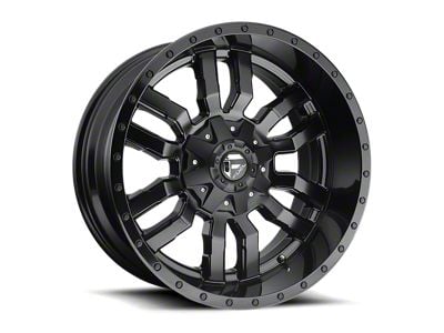 Fuel Wheels Sledge Gloss and Matte Black 6-Lug Wheel; 18x9; -12mm Offset (07-14 Yukon)