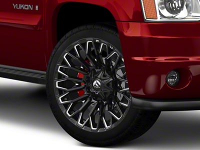 Fuel Wheels Strike Gloss Black Milled 6-Lug Wheel; 22x12; -44mm Offset (07-14 Yukon)
