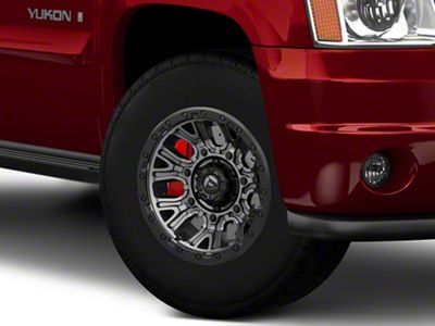 Fuel Wheels Traction Matte Gunmetal with Black Ring 6-Lug Wheel; 17x9; -12mm Offset (07-14 Yukon)