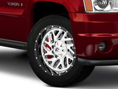 Fuel Wheels Triton Chrome with Gloss Black Lip 6-Lug Wheel; 20x12; -44mm Offset (07-14 Yukon)