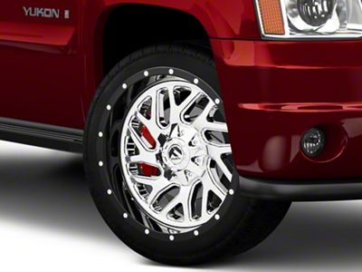 Fuel Wheels Triton Chrome with Gloss Black Lip 6-Lug Wheel; 22x10; -13mm Offset (07-14 Yukon)