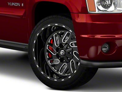 Fuel Wheels Triton Gloss Black Milled 6-Lug Wheel; 24x12; -44mm Offset (07-14 Yukon)