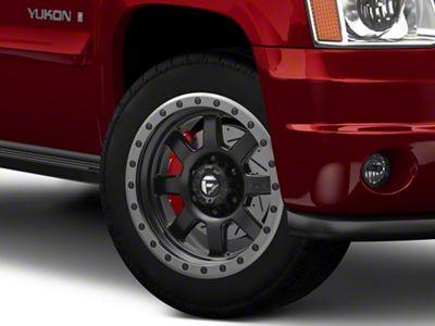 Fuel Wheels Trophy Matte Black with Anthracite Ring 6-Lug Wheel; 20x9; 1mm Offset (07-14 Yukon)