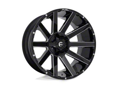 Fuel Wheels Contra Gloss Black Milled 8-Lug Wheel; 24x12; -44mm Offset (08-10 F-250 Super Duty)