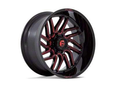 Fuel Wheels Hurricane Gloss Black Milled with Red Tint 8-Lug Wheel; 24x12; -44mm Offset (08-10 F-250 Super Duty)