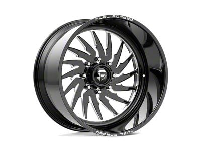 Fuel Wheels Shank Gloss Black Milled 8-Lug Wheel; Right Directional; 22x14; -72mm Offset (08-10 F-250 Super Duty)
