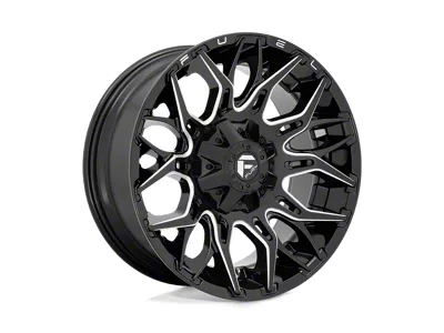 Fuel Wheels Twitch Glossy Black Milled 8-Lug Wheel; 20x9; 1mm Offset (08-10 F-350 Super Duty SRW)