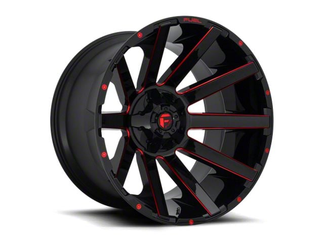 Fuel Wheels Contra Gloss Black Red Tinted Clear 6-Lug Wheel; 24x12; -44mm Offset (09-14 F-150)