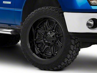 Fuel Wheels Darkstar Matte Black with Gloss Black Lip 6-Lug Wheel; 22x9; 1mm Offset (09-14 F-150)