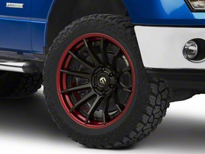 Fuel Wheels Fusion Forged Burn Matte Black with Candy Red Lip 6-Lug Wheel; 24x12; -44mm Offset (09-14 F-150)