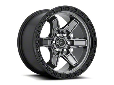 Fuel Wheels Kicker Matte Gunmetal with Black Bead Ring 6-Lug Wheel; 17x9; 1mm Offset (09-14 F-150)