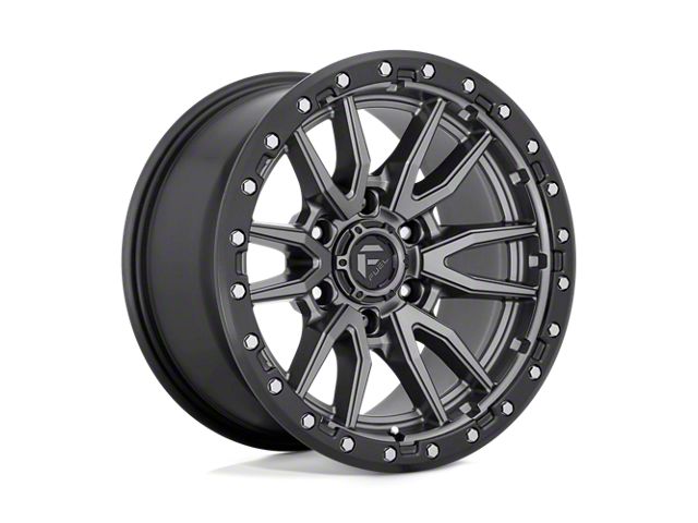 Fuel Wheels Rebel Matte Gunmetal with Black Bead Ring 6-Lug Wheel; 22x9; 20mm Offset (09-14 F-150)