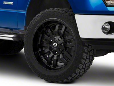 Fuel Wheels Sledge Matte Black with Gloss Black Lip 6-Lug Wheel; 22x12; -45mm Offset (09-14 F-150)