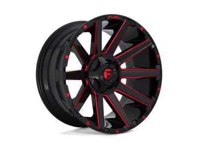 Fuel Wheels Contra Gloss Black with Red Tinted Clear 5-Lug Wheel; 24x12; -44mm Offset (09-18 RAM 1500)