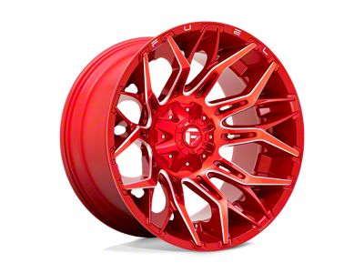 Fuel Wheels Twitch Candy Red Milled 5-Lug Wheel; 22x12; -44mm Offset (09-18 RAM 1500)