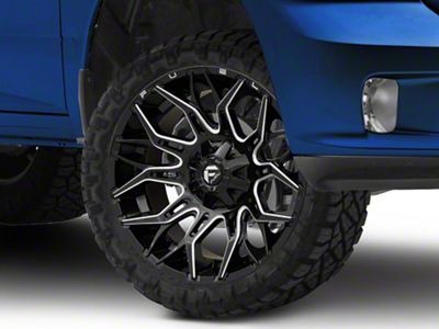 Fuel Wheels Twitch Glossy Black Milled 5-Lug Wheel; 22x12; -44mm Offset (09-18 RAM 1500)