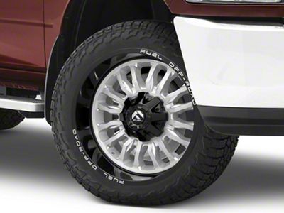 Fuel Wheels Arc Silver Brushed Face with Milled Black Lip 8-Lug Wheel; 22x10; -18mm Offset (10-18 RAM 2500)