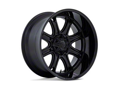 Fuel Wheels Darkstar Matte Black with Gloss Black Lip 8-Lug Wheel; 24x12; -44mm Offset (10-18 RAM 2500)