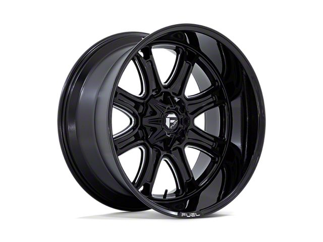 Fuel Wheels Darkstar Gloss Black Milled 8-Lug Wheel; 22x9; 1mm Offset (10-18 RAM 3500 SRW)