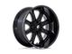 Fuel Wheels Darkstar Gloss Black Milled 8-Lug Wheel; 22x9; 1mm Offset (10-18 RAM 3500 SRW)