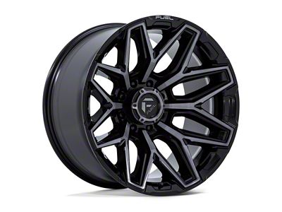 Fuel Wheels Flux Gloss Black Brushed Face with Gray Tint 8-Lug Wheel; 22x10; -18mm Offset (10-18 RAM 3500 SRW)