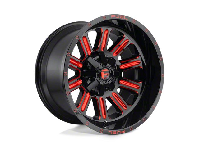 Fuel Wheels Hardline Gloss Black with Red Tinted Clear 8-Lug Wheel; 20x10; -18mm Offset (10-18 RAM 3500 SRW)