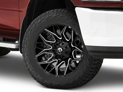 Fuel Wheels Twitch Glossy Black Milled 8-Lug Wheel; 20x10; -18mm Offset (10-18 RAM 3500 SRW)