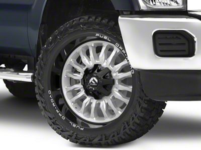 Fuel Wheels Arc Silver Brushed Face with Milled Black Lip 8-Lug Wheel; 22x12; -44mm Offset (11-16 F-250 Super Duty)