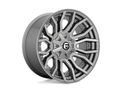 Fuel Wheels Rage Platinum Brushed Gunmetal with Tinted Clear 8-Lug Wheel; 20x10; -18mm Offset (11-16 F-250 Super Duty)