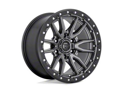 Fuel Wheels Rebel Matte Gunmetal with Black Bead Ring 8-Lug Wheel; 22x12; -44mm Offset (11-16 F-250 Super Duty)