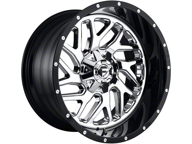 Fuel Wheels Triton Chrome with Gloss Black Lip 8-Lug Wheel; 20x10; -19mm Offset (11-16 F-350 Super Duty SRW)