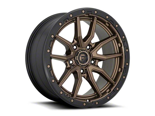 Fuel Wheels Rebel Matte Bronze with Black Ring 8-Lug Wheel; 22x10; -18mm Offset (11-14 Sierra 2500 HD)