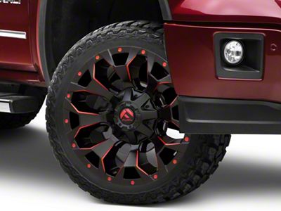 Fuel Wheels Assault Matte Black Red Milled 6-Lug Wheel; 22x10; -18mm Offset (14-18 Sierra 1500)