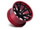 Fuel Wheels Catalyst Matte Black with Candy Red Lip 6-Lug Wheel; 24x12; -44mm Offset (14-18 Sierra 1500)