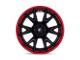 Fuel Wheels Catalyst Matte Black with Candy Red Lip 6-Lug Wheel; 24x12; -44mm Offset (14-18 Sierra 1500)