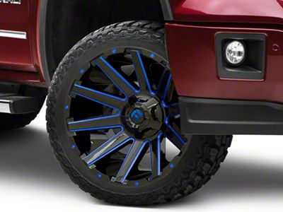 Fuel Wheels Contra Gloss Black with Blue Tinted Clear 6-Lug Wheel; 22x10; -19mm Offset (14-18 Sierra 1500)