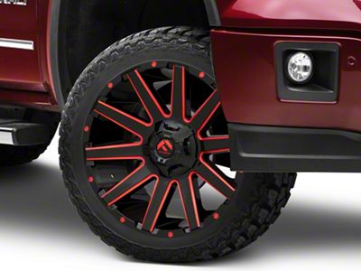 Fuel Wheels Contra Gloss Black with Red Tinted Clear 6-Lug Wheel; 22x12; -43mm Offset (14-18 Sierra 1500)