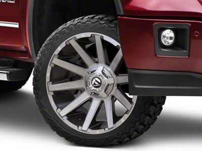 Fuel Wheels Contra Platinum Brushed Gunmetal with Tinted Clear 6-Lug Wheel; 22x10; -19mm Offset (14-18 Sierra 1500)