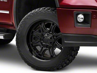 Fuel Wheels Darkstar Matte Black with Gloss Black Lip 6-Lug Wheel; 20x9; 1mm Offset (14-18 Sierra 1500)