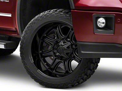 Fuel Wheels Darkstar Matte Black with Gloss Black Lip 6-Lug Wheel; 22x9; 1mm Offset (14-18 Sierra 1500)