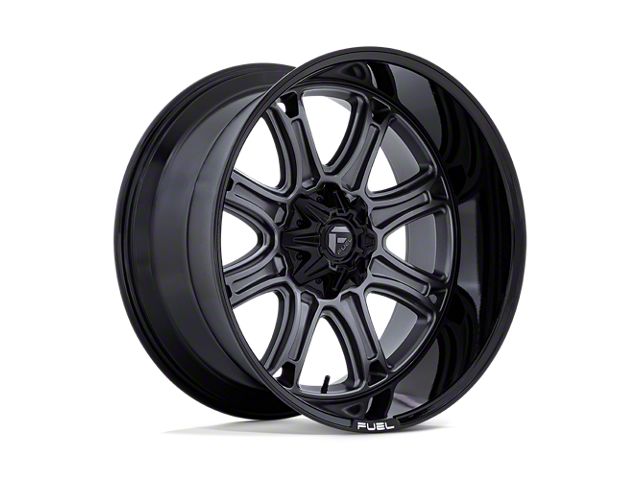 Fuel Wheels Darkstar Matte Gunmetal with Black Lip 6-Lug Wheel; 24x12; -44mm Offset (14-18 Sierra 1500)