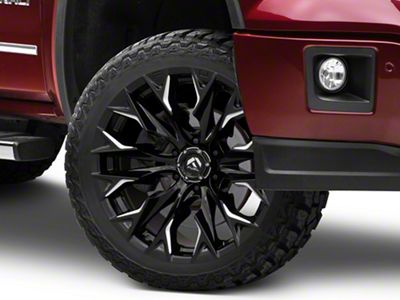 Fuel Wheels Flame Gloss Black Milled 6-Lug Wheel; 22x12; -44mm Offset (14-18 Sierra 1500)