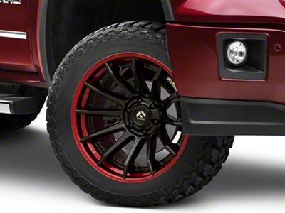 Fuel Wheels Fusion Forged Burn Matte Black with Candy Red Lip 6-Lug Wheel; 20x10; -18mm Offset (14-18 Sierra 1500)
