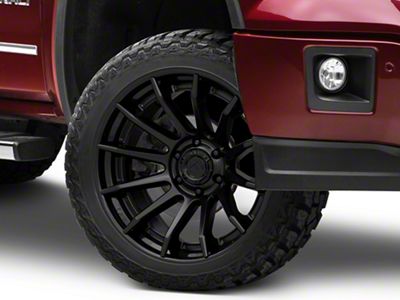 Fuel Wheels Fusion Forged Burn Matte Black with Gloss Black Lip 6-Lug Wheel; 22x12; -44mm Offset (14-18 Sierra 1500)